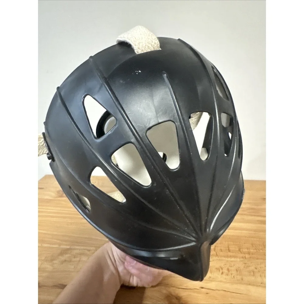 Mylec Adult Street Hockey Goalie Mask Black Impact Ventilation Holes Adjustable